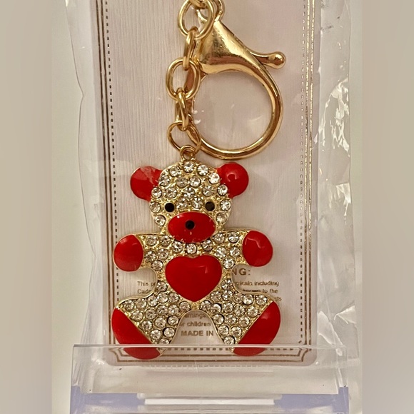 Be My Valentine Bear Keychain Purse Charm - Picture 3 of 4